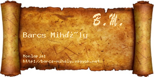 Barcs Mihály névjegykártya
