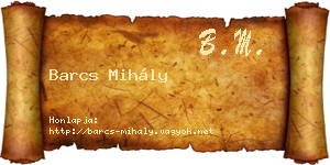Barcs Mihály névjegykártya