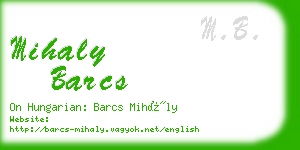 mihaly barcs business card